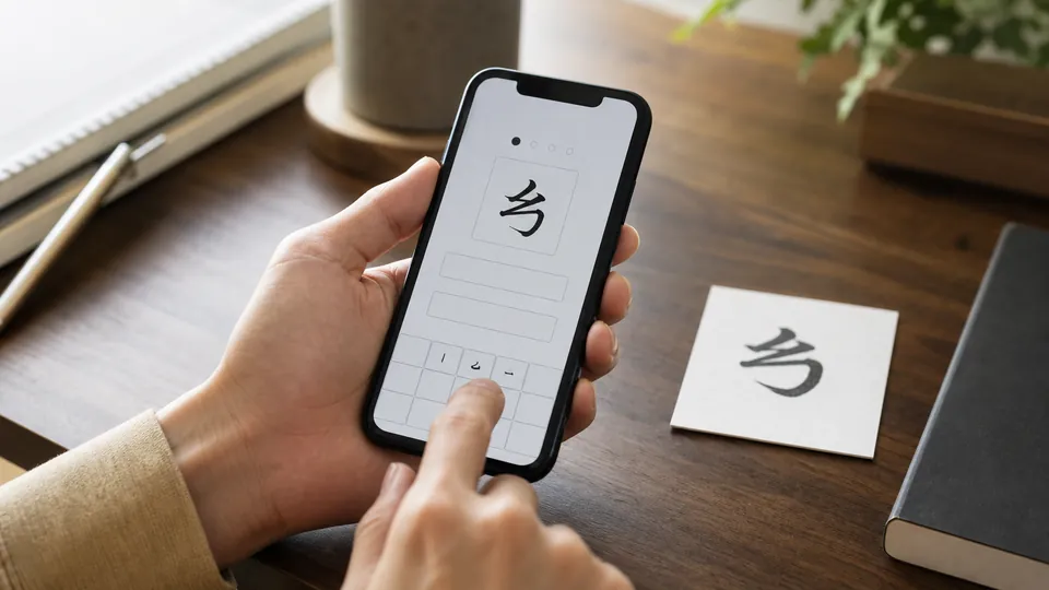 スマートフォンのユーザ辞書へ難しい漢字を登録する手元