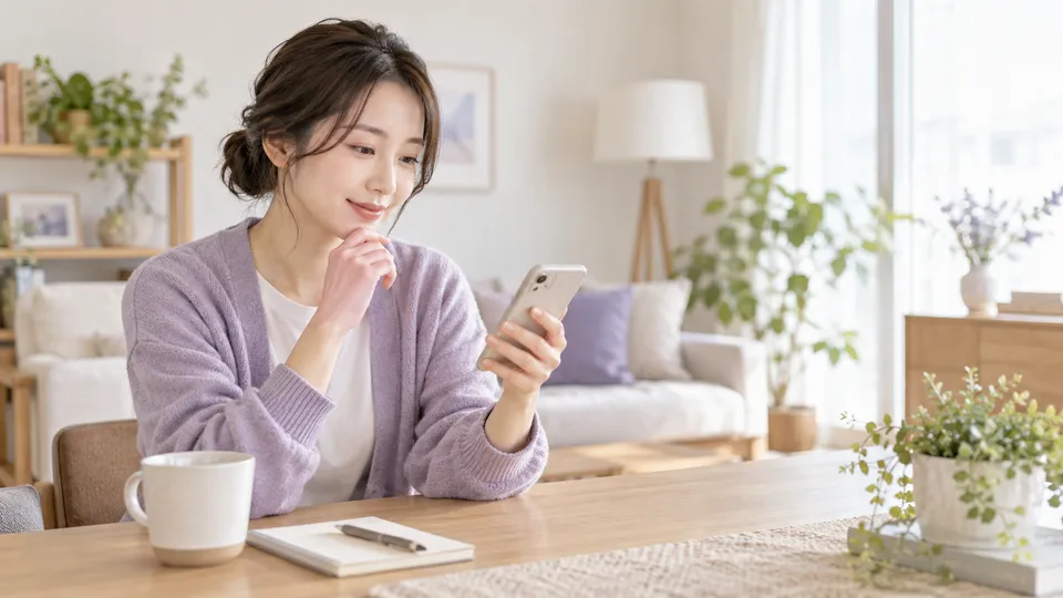 スマートフォンの通知を落ち着いて確認する人